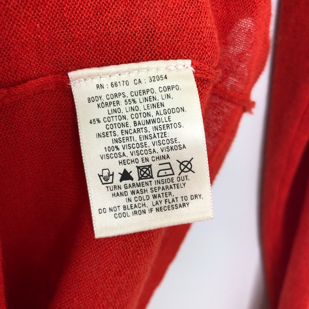 Anthropologie Guinevere Cardigan Ruched Red Draped - Picture 5 of 6